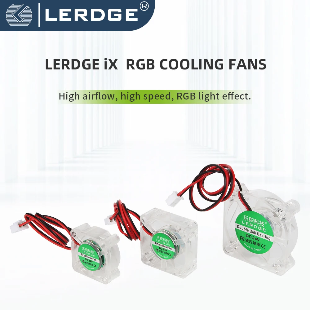 Lerdge iX Cooling fan heatsink 2510 3010 4010 controller Heatsink 12/24v RGB LED Fans ventilador for 3D Printer pc accessories