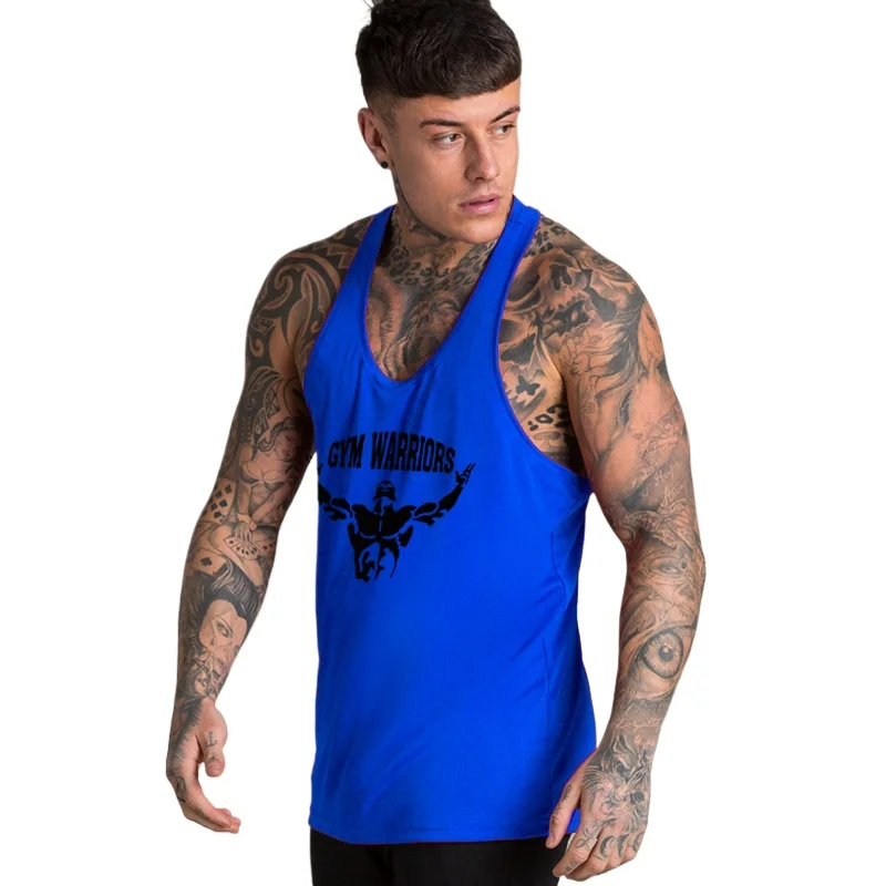 Fashion Bodybuilding Stringer Tank Top Men Gym Fitness Vest Cotton Tank Tops Muscle Shirt for Jogging Boys Undershirt