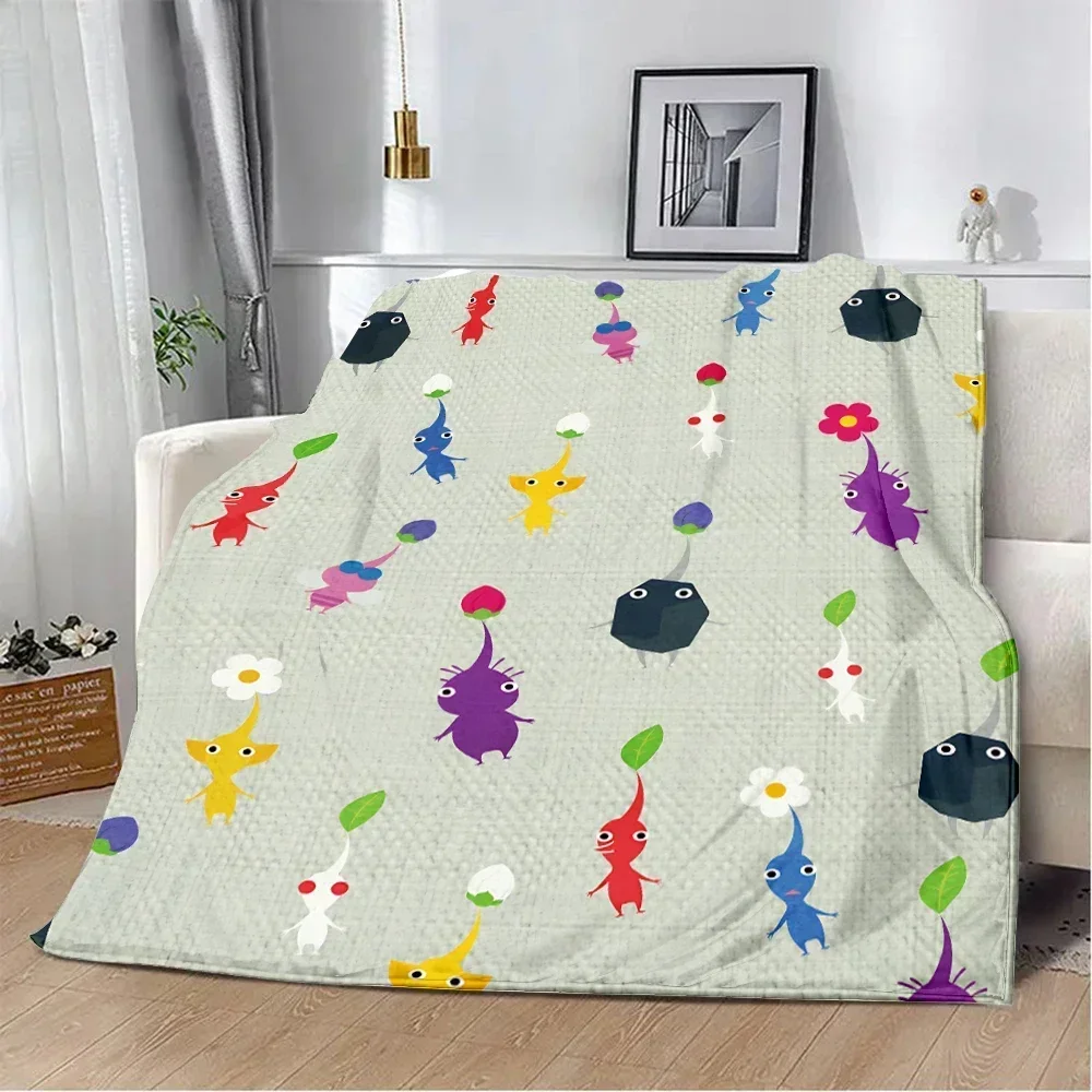 

Мягкое теплое одеяло с принтом Pikmin для дома, путешествий, пикников и подарков на день рождения