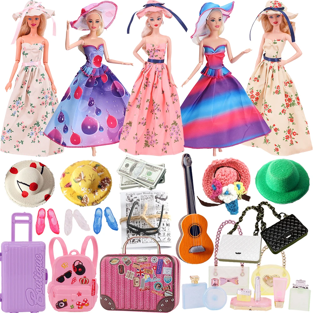 Dress+Travel Goods Miniature Items Daily For Barbie Clothes Accesories BJD Blyth 1/6 1/12 Dollhouse Furniture