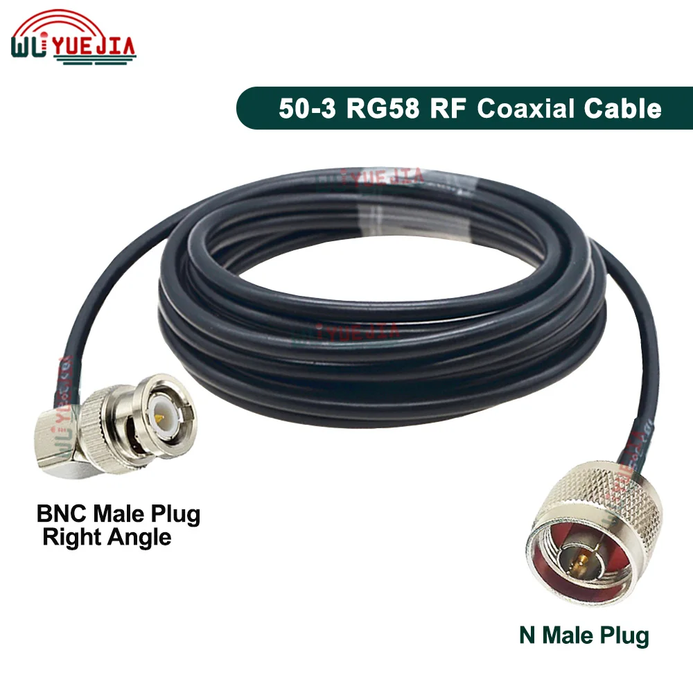 0.1~30 M Q9 BNC to N Connector RG58 Cable L16 90°Right Angle N Male / Female to BNC Male Plug 50 Ohm RF Coaxial Extension Jumper