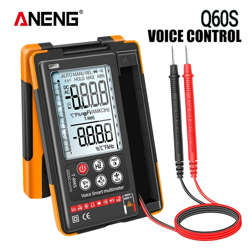 ANENG Q60S Voice Control Multimeter Professional Digital Voltmeter True Rms 6000 Count Electric Tester Tools for Electrician