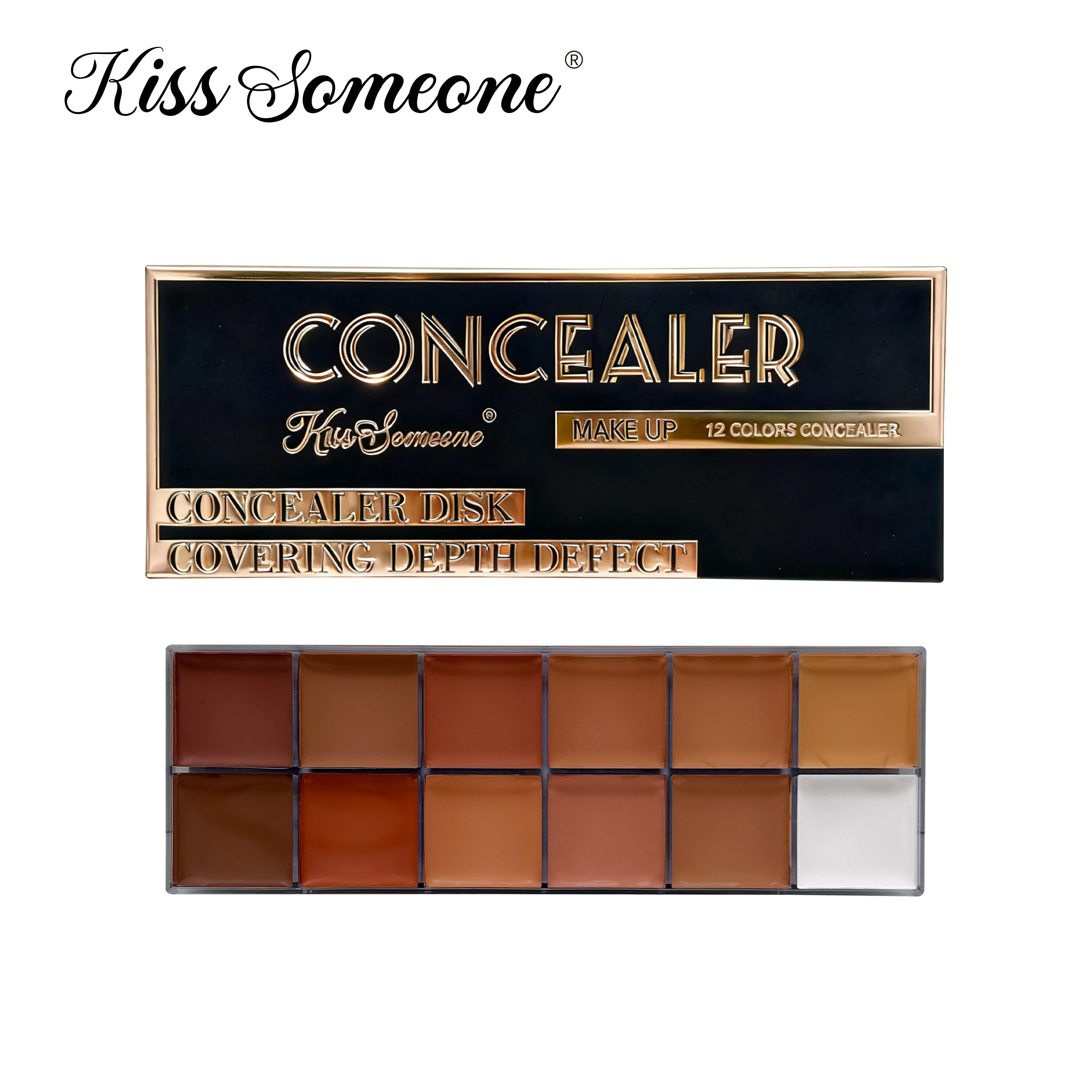 12色コンシーラー ダークスキン 防水 フルカバー ファンデーション メイクアップ ビューティーメイクアップ フェイスメイクアップ 日焼け止めパウダー ブラッシャー アイ