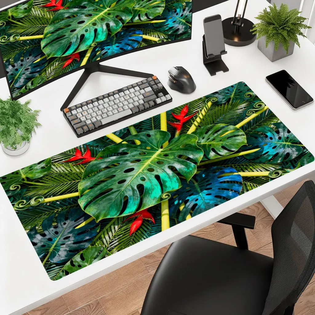 Brand Iron Art Mouse Pad Large Leaf Design Ultra-High-Definition Printing Non-Slip Thick Desktop Mat For Office Laptop Gaming