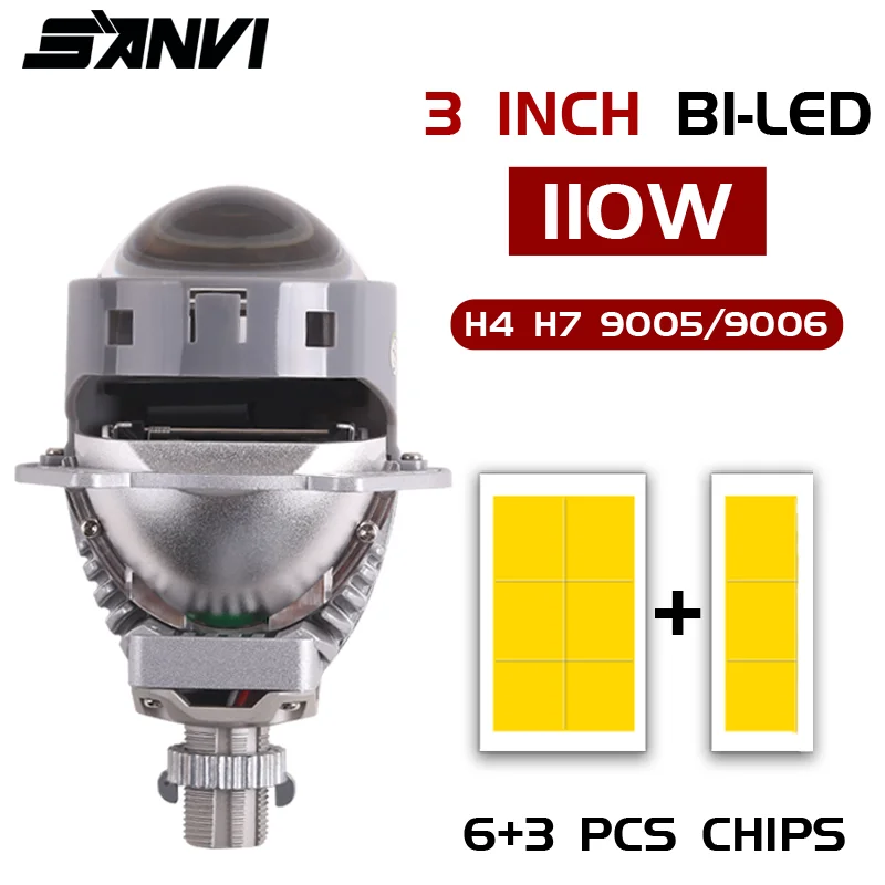 

SANVI 3,0 дюймовый Bi Led прожектор объектив для H4 H7 9005 9006 Автомобильная фара Hella 3R G5 проектор Объектив дальнего и ближнего света Автомобильные лампы комплекты