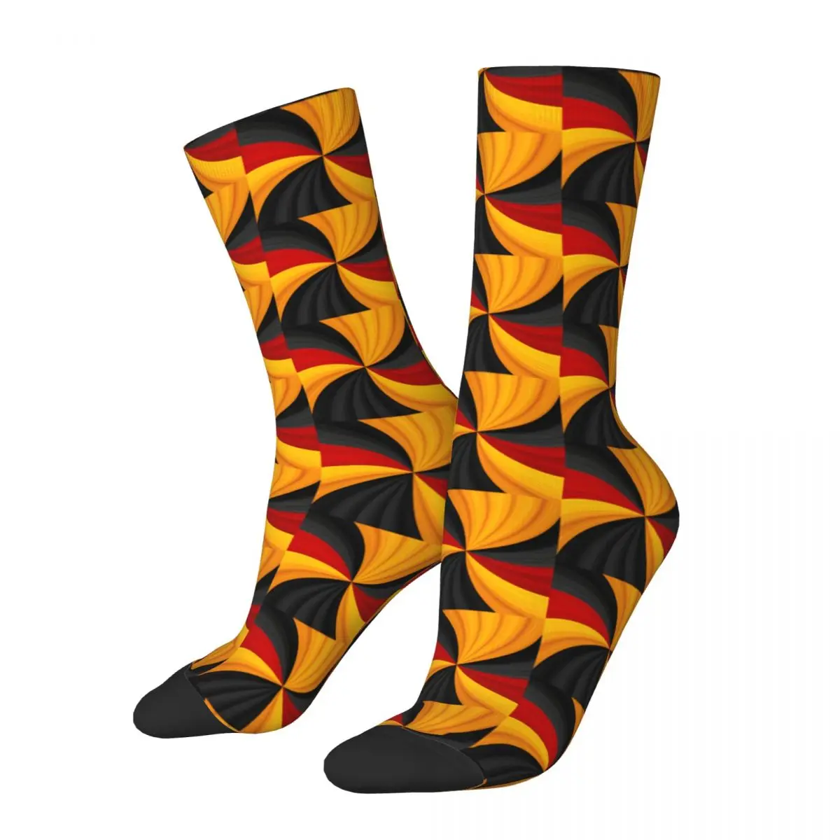 Retro Fractal Art Men's compression Socks Unisex Street Style Seamless Printed Novelty Crew Sock