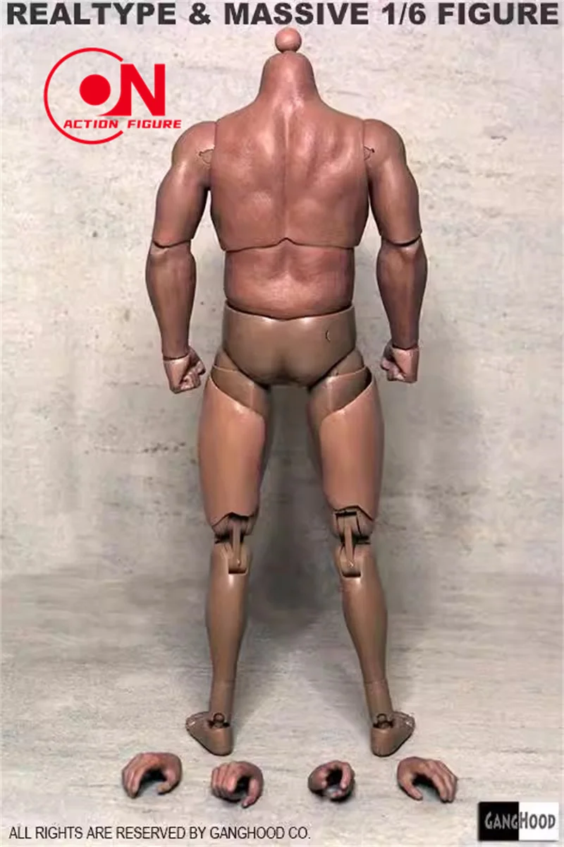 GANGHOOD 1/6 Scale Male Soldier Muscular Strong Action Figure Joint Body Fit 12-inch Arnold Bane Head Sculpt Carving Model