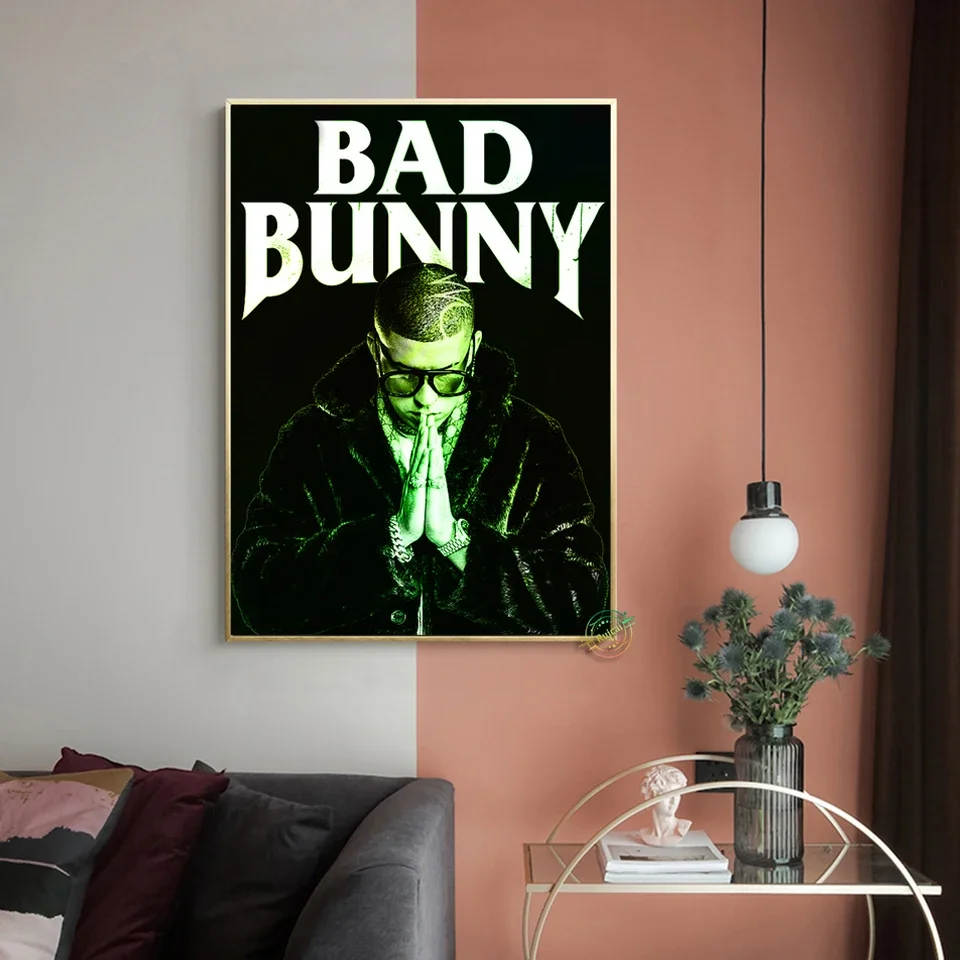 

Bad Bunny Poster Prints Painting Art Wall Pictures For Living Room Home Modern Club Bar Cafe Decor
