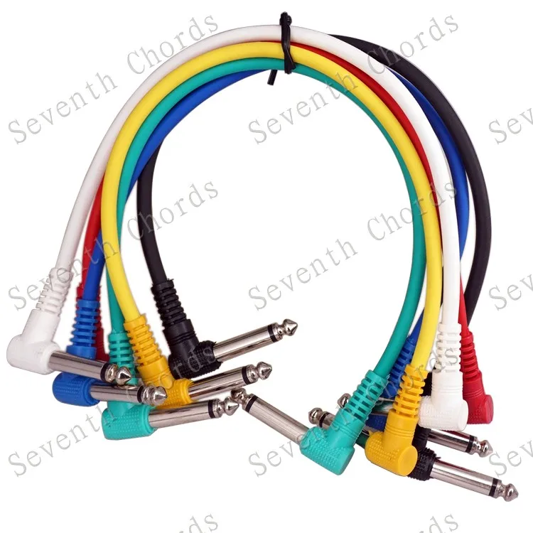 6 Pcs/Set Anti-Noise Guitar Cable Wire Effect Pedal Cable Stomp Box,6 Colors/Set Short Audio Connection Cable