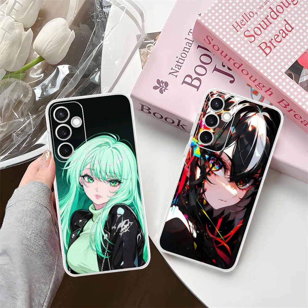 

Anime Punk Girl Phone Case for Samsung Galaxy S25 S24 S23 S22 S21Plus FE Ultra Clear Colour Protective Pretty Cellphones