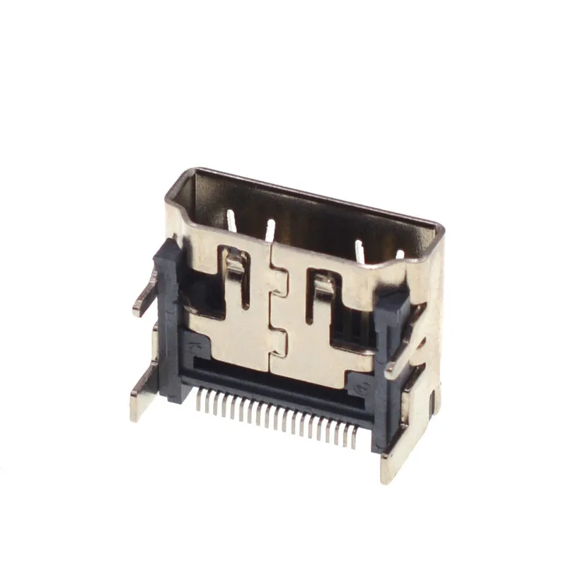 5PCS HDMI FEMale Jack/socket connector 19PIN 19P right angle smt smd 90 Degree Gold-Plated hd 19 PIN