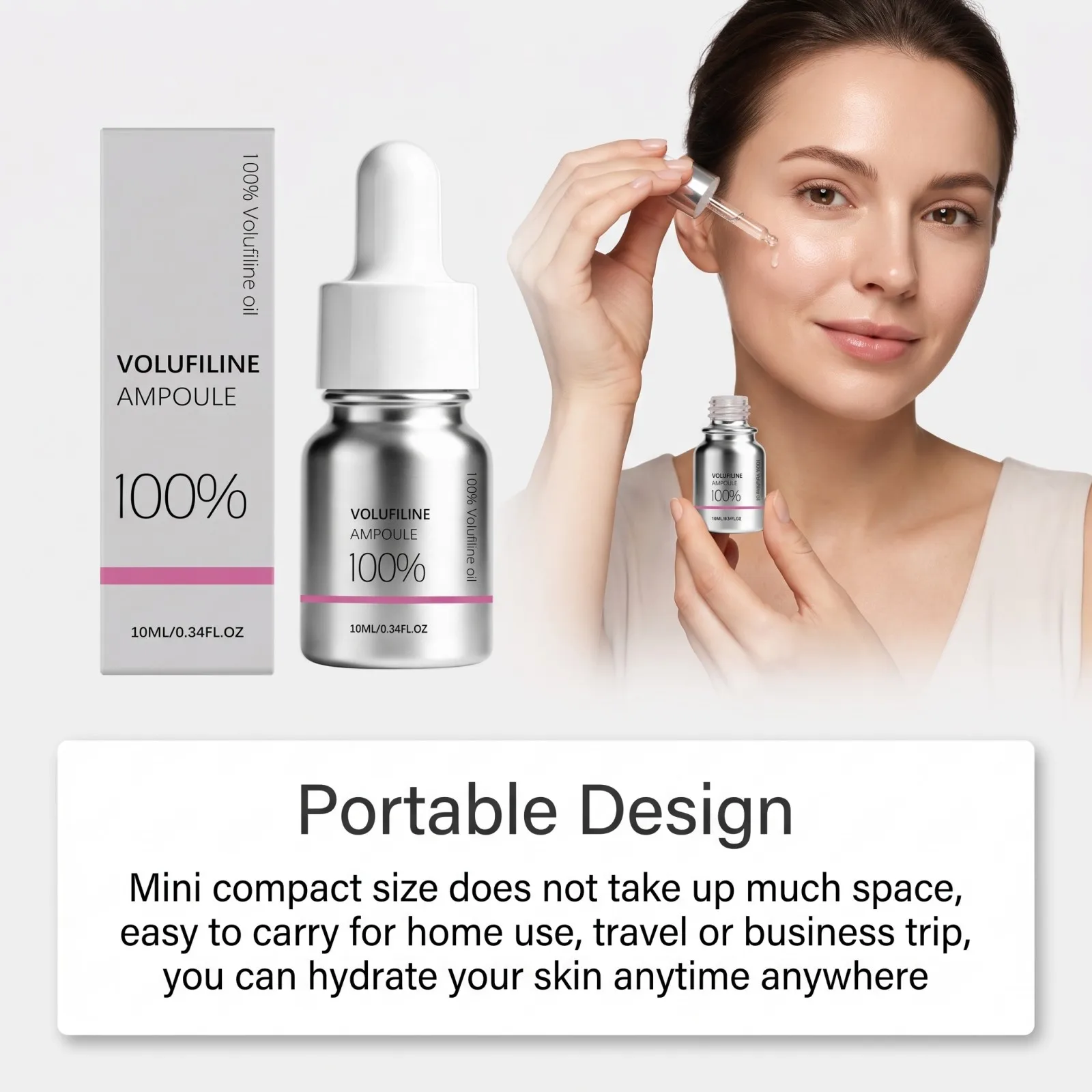 100% Volufiline Plumping Ampullen-Serum Feuchtigkeitsspendend Hautvolumen Steigern Glanz Verbessern Glatte Textur Schnell Einziehend Gesichtspflege 10ml – Detail 5
