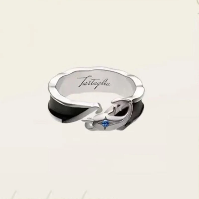 Genshin Impact Tartaglia Ring Cosplay Men Woman Fashion Adjustable Opening Rings Jewelry Gifts