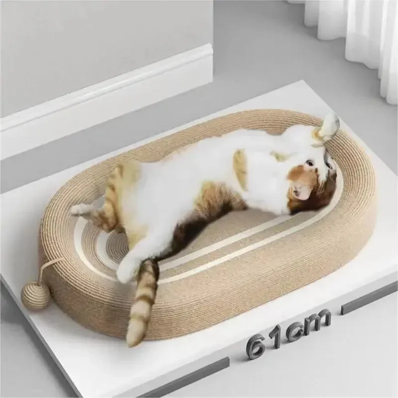 

New Pet Cat Scratching Board Extra Large Oval Sisal Cat Nest Wear-resistant and Non-shedding Cat Scratching Box Cat Supplies