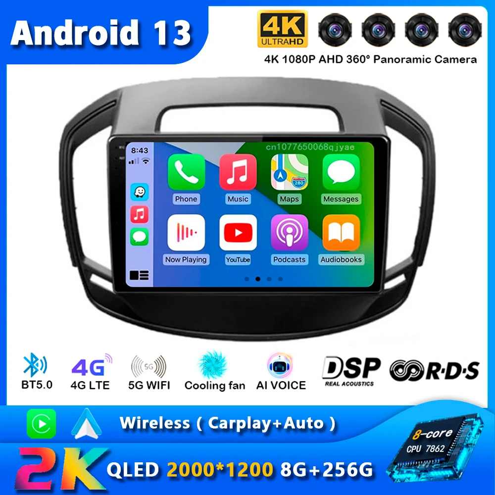 

Автомобильный радиоприемник Android13 для Opel Insignia для Buick Regal 2013 2014 -2017, навигация GPS, мультимедийный видеоплеер, стерео, Carplay, авто