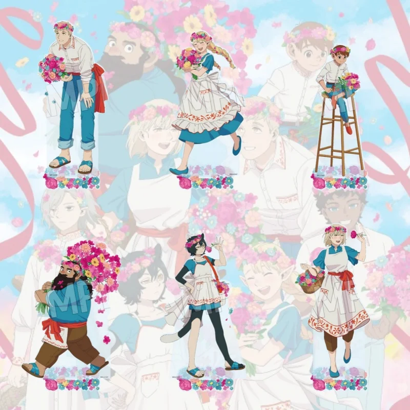 Anime Delicious in Keychain Dungeon Cosplay Acrylic Figure Stand Plate Lyle Touden Marcille Donato Faline Keychain Gifts