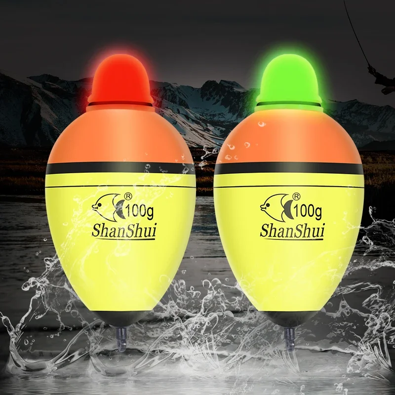 2Pcs 30/40/50/60/70/80g/100g EVA Luminous Fishing Night Float Light Stick Foam Plastic Bobber Sea Rock Fishing Striking Floats