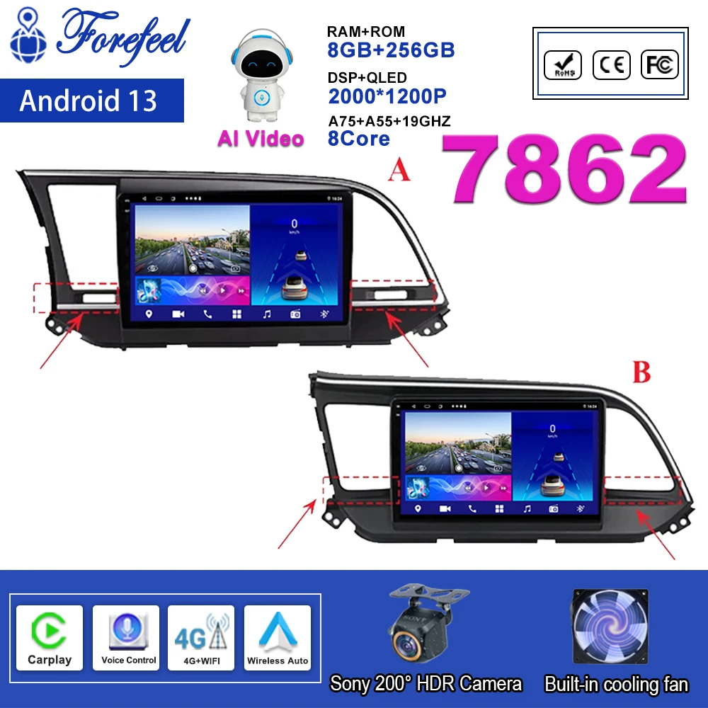 

Car Radio Android 13 For Hyundai Elantra 6 20152016 2017 2018 2019 2020 Multimedia GPS Navigation No 2Din Video Player Screen