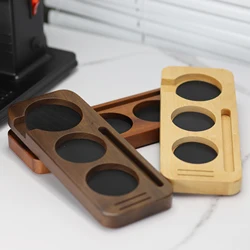 Coffee Portafilter Tamper Stand 51-58MM Teaware Pine Wood Universal Portafilter Organizer Coffee Lever Tool Tamper Mat