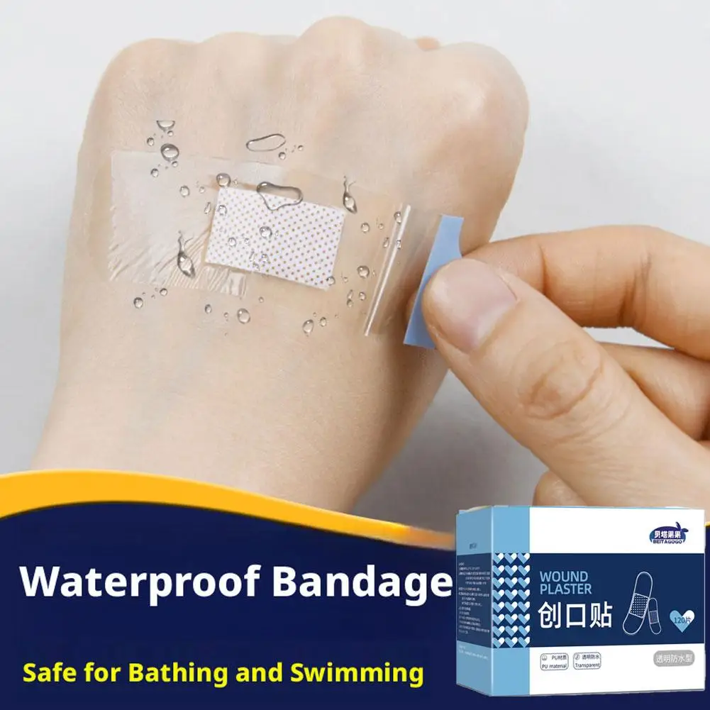 Transparent PU Waterproof Band Aid Hypoallergenic Flexible Invisible Wound Plasters Breathable Strong Adhesive First Aid Bandage