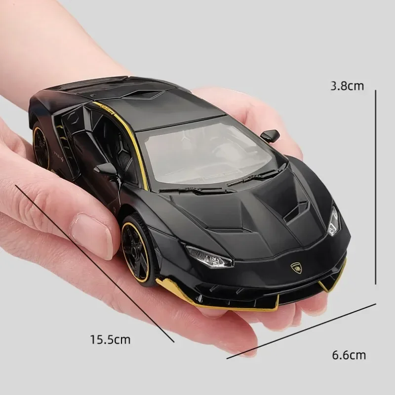 Modèle de voiture de sport en alliage Lamborghinis LP750, 1:32, moulé sous pression, côtes en métal, dos, son et lumière, jouet pour enfants, cadeau de collection