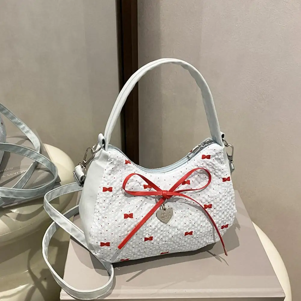 

Women Shoulder Handbag 2025 New Niche Fashion Baseball Knot Bear Doll Pendant large capacity Commuter Crossbody Underarm Tote