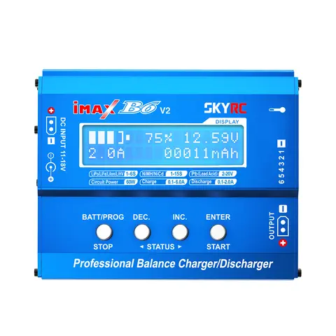 Caricabatterie bilanciato Skyrc IMAX B6 V2 6A 60W, adatto per batterie al litio nichel-idrogeno nichel-cadmio in auto RC