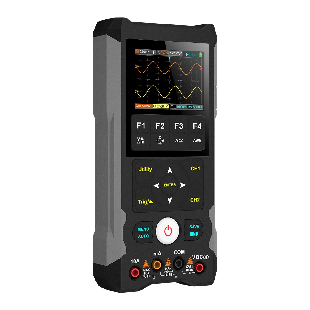 

ET202D 3in1 Oscilloscope Multimeter Signal Source Dual Channel 250MSa/s Sampling Rate Handheld Oscilloscopes for Electronic Test