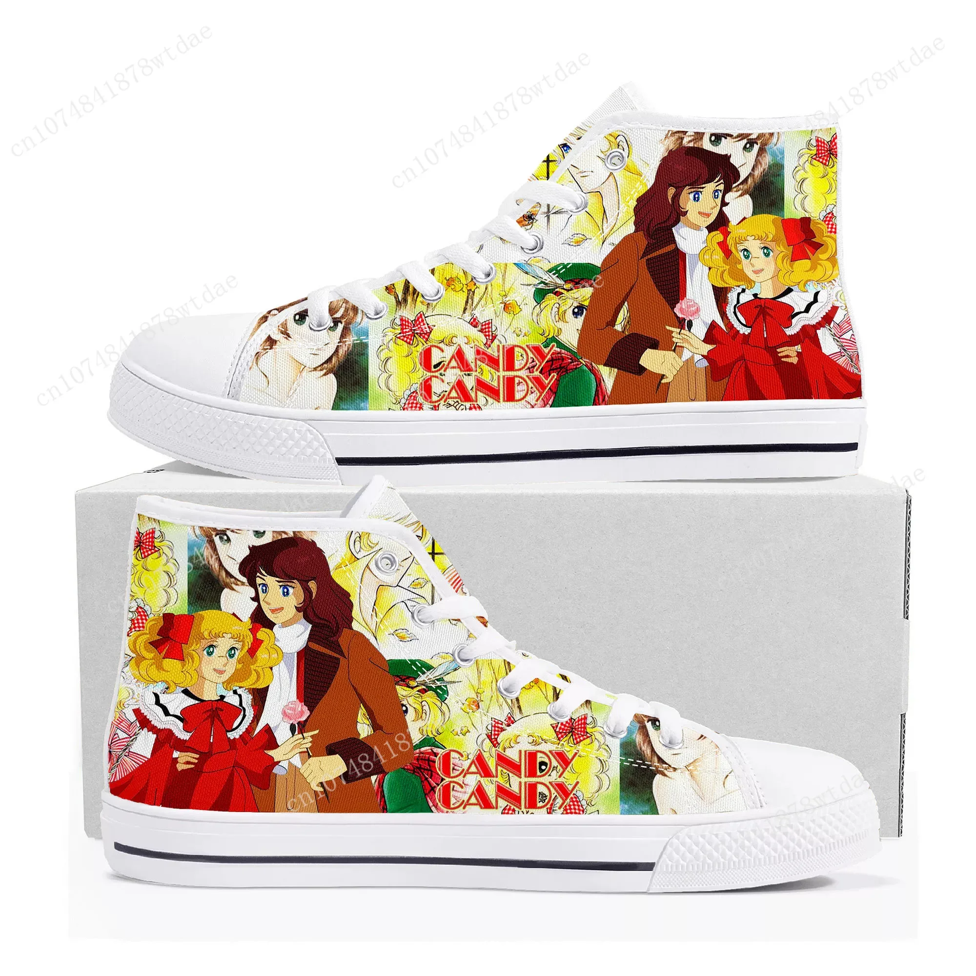 Candy Candy High Top Sneakers uomo donna adolescente di alta qualità Canvas Sneaker Comics Manga coppia scarpe personalizzate