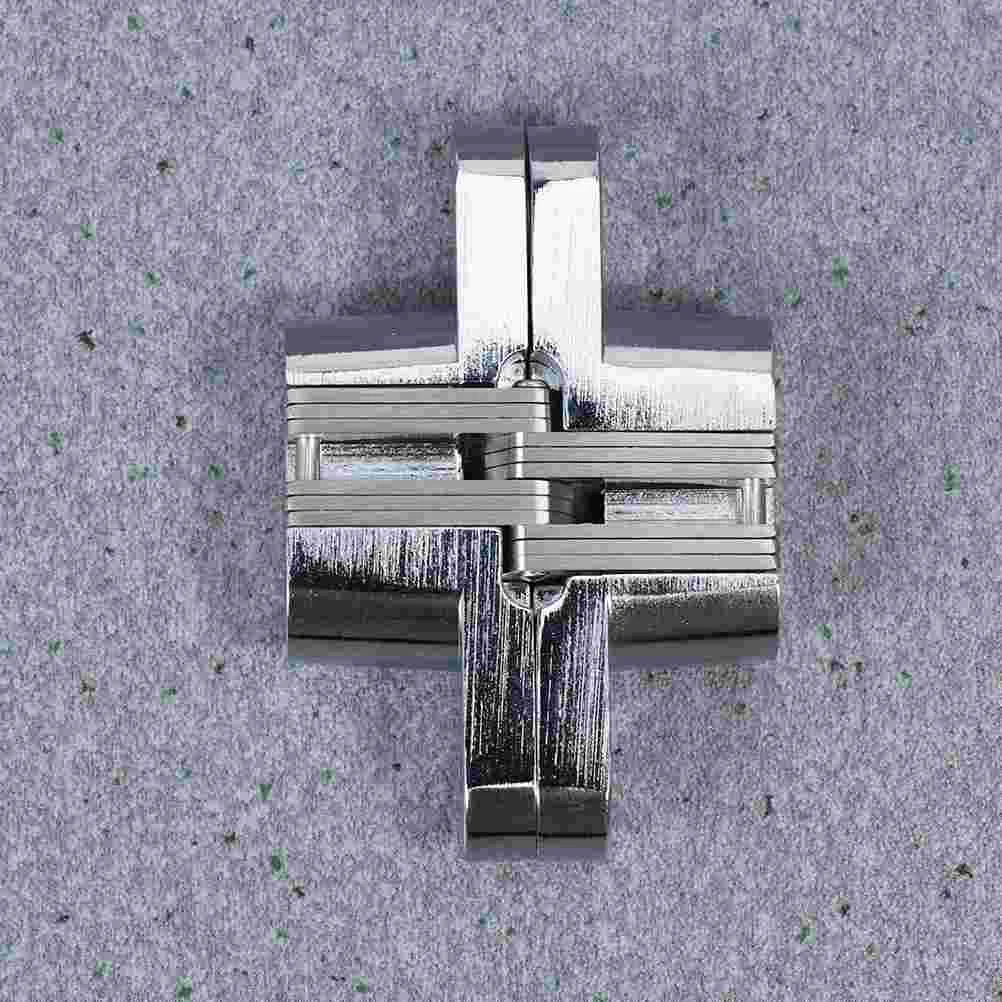 

2Pcs 304 Stainless Steel Cross Concealed Hinge High-grade Concealed Hinge Folding Door Concealed Door Hinge(Silver)