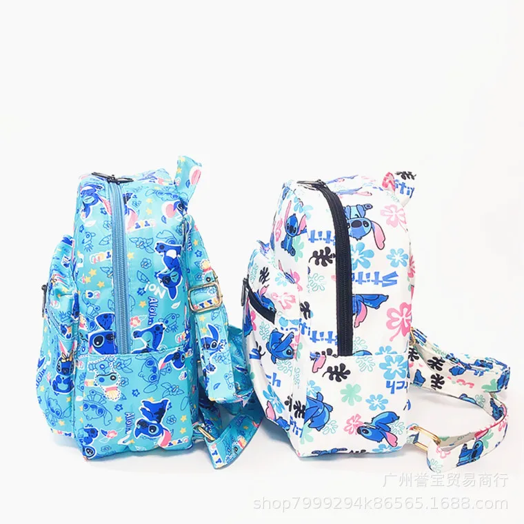 Sac à dos Stitch bleu pour enfants, cartable mignon, étanche, petit sac de loisirs, sacs de rangement de voyage pour garçons et filles, cadeaux,