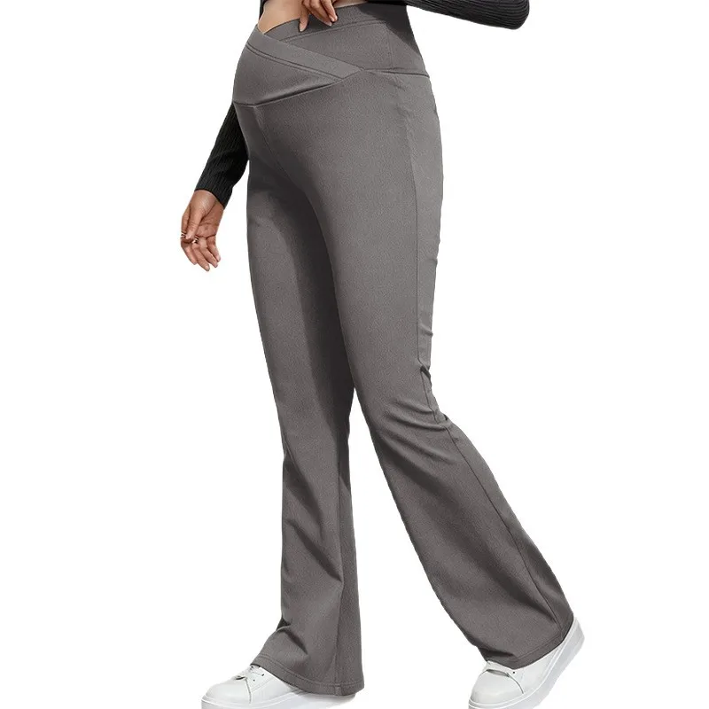 Pregnant Women Casual Flared Pants Maternity Adjustable High Waist Belly Support Slim Fit Trousers New Spring Pregnancy Clothing