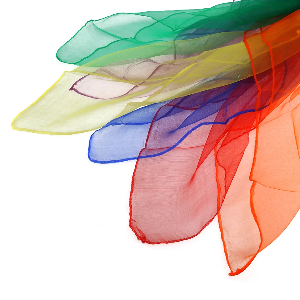 

6PCS Children Dance Scarf Veil Colorful Kids Square Handkerchief Lightweight Comfortable