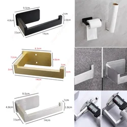 Portarrollos de papel higiénico de acero inoxidable 304, soporte de papel higiénico autoadhesivo dorado para baño, colgador de toallero de pared