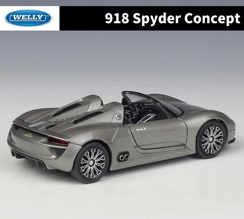 WELLY 1:36 918 سبايدر مفهوم التراجع سيارة رياضية نموذج معدني دييكاست لعبة معدنيّة سيارة للأطفال هدية B49 دييكاست سبيكة