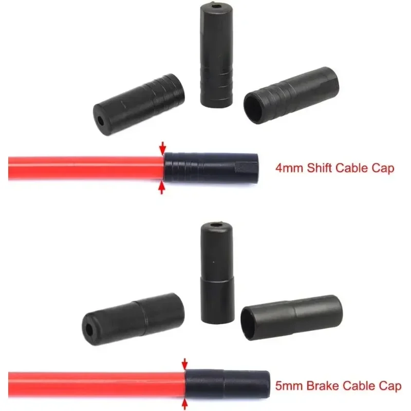 50pcs Bicycle Cable Wire Tip Cap 4mm Shift 5mm Brake Cable Cover Cycling Derailleur Brake Dustproof Cover Housing End Tip Caps