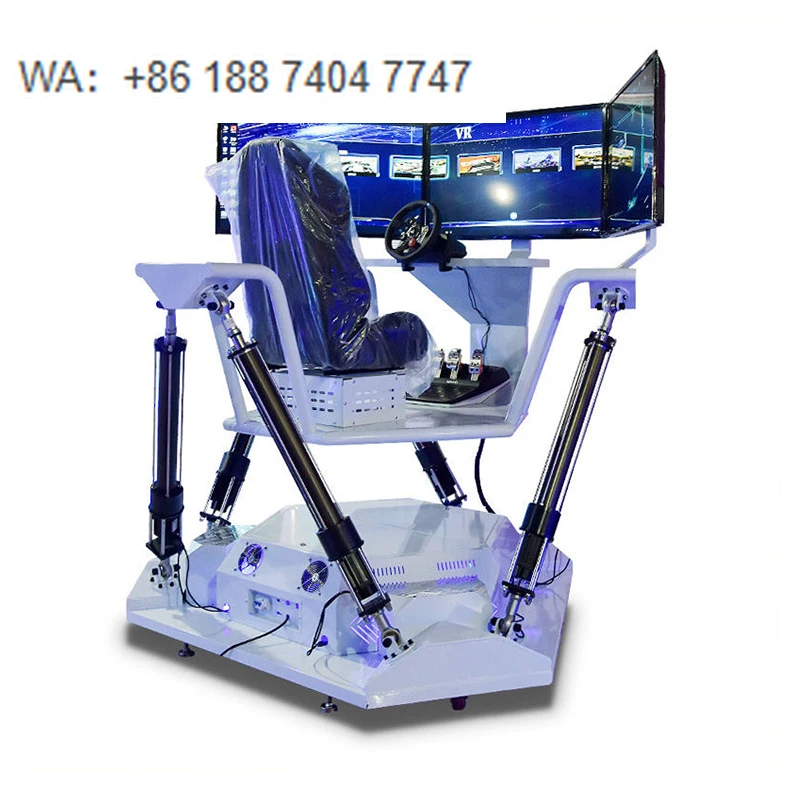 Factory Made 6DOF Dynamic Platform Racing Simulator 3 Screen Car Racing Game Machine for Game Center