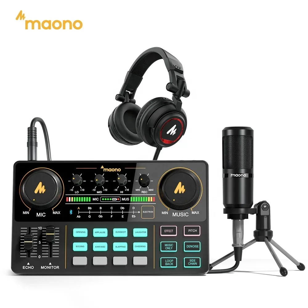 

Professional Microphones With USB Audio Interface Streaming Sound Cards Condenser Microphone Podcast Equipment Audio Mixer