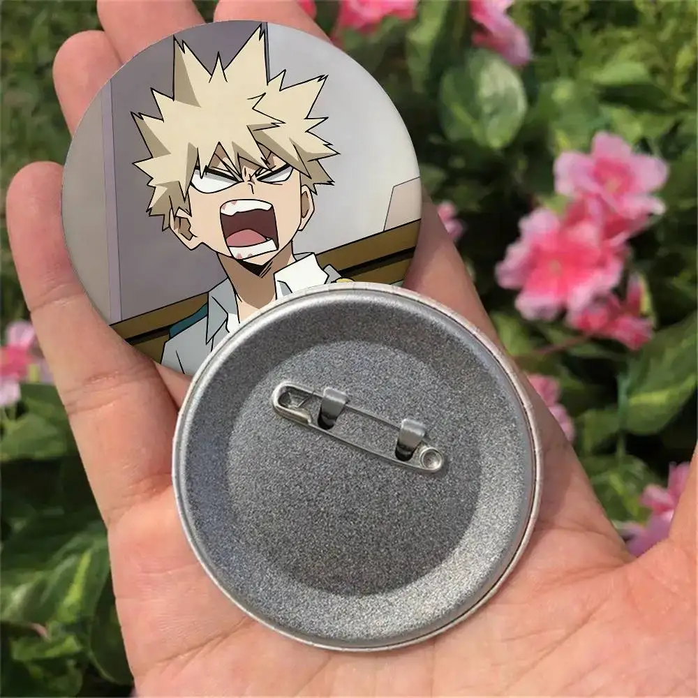 Cool Guy Bakugou Katsuki Anime My Hero Academia Badges Button Round Creative Pin Brooch Badge Bag Decor Accessorie Friends Gifts