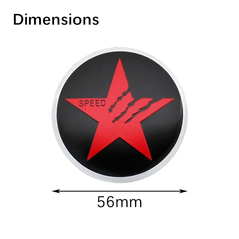 4PCS 56MM Cool SPEED Five-pointed Star Car Wheel Center Hub Caps Emblem Stickers For Hyundai Infiniti Honda Audi BMW Mazda Jeep