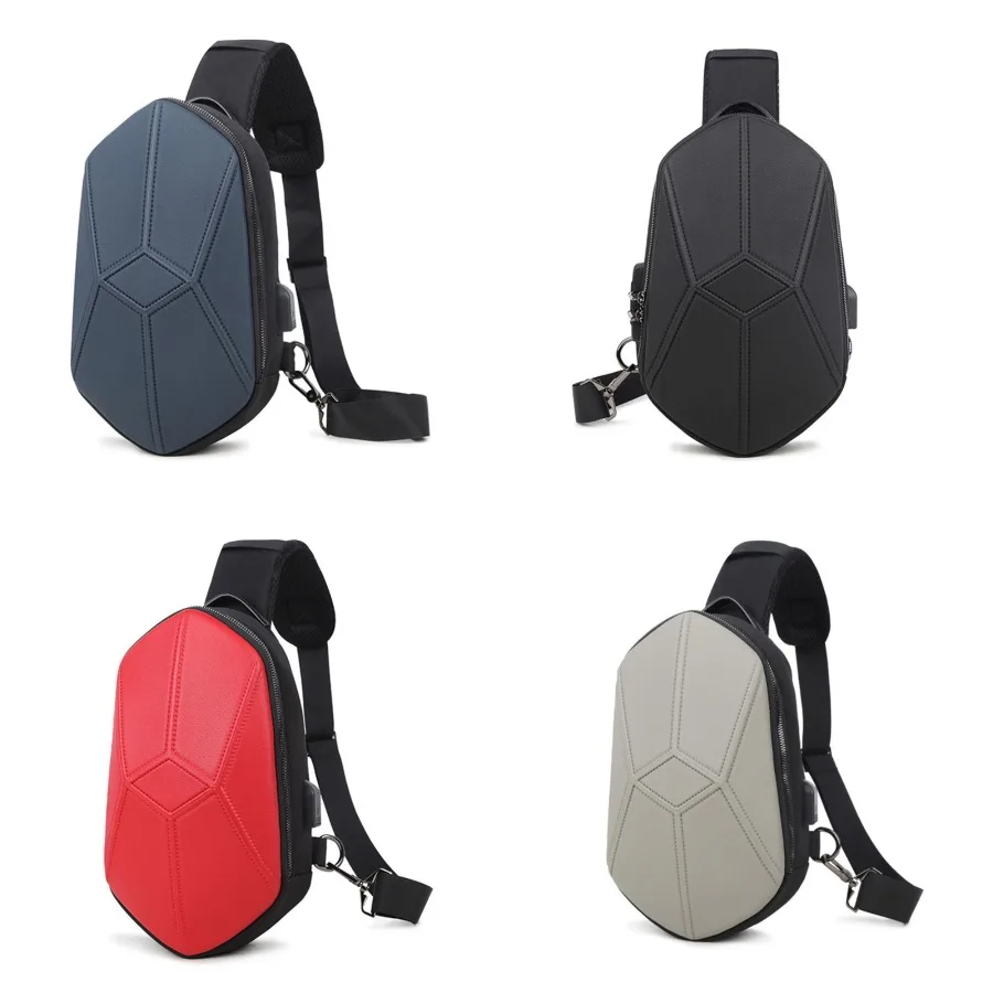 

【Новый стиль】Сумка на грудь из ткани Оксфорд, водонепроницаемая, с USB-портом, повседневный рюкзак, спортивная многофункциональная сумка через плечо.