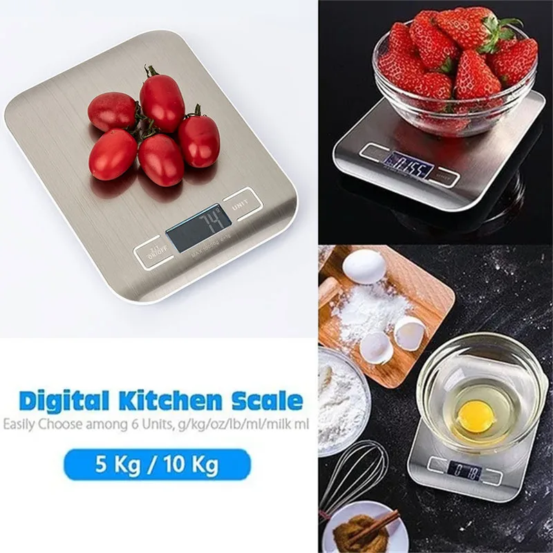 

1pc Digital Kitchen Scale Stainless Steel Food Pocket Scale LCD Display Precision Electronic Jewelry Scale Kitchen Gadgets