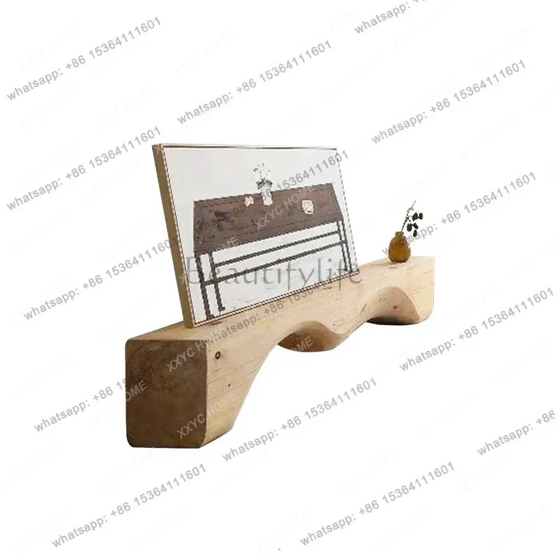 Simple Solid Wood TV Cabinet Retro Creative TV Stand B & B Log Long Shoe Changing Stool