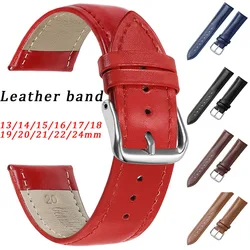 Leather Band 13mm 14mm 15mm 16mm 17mm 18mm 19mm 20mm 21mm 22mm 24mm Watch Strap Soft Comfortable Bracelet Universal Wristband