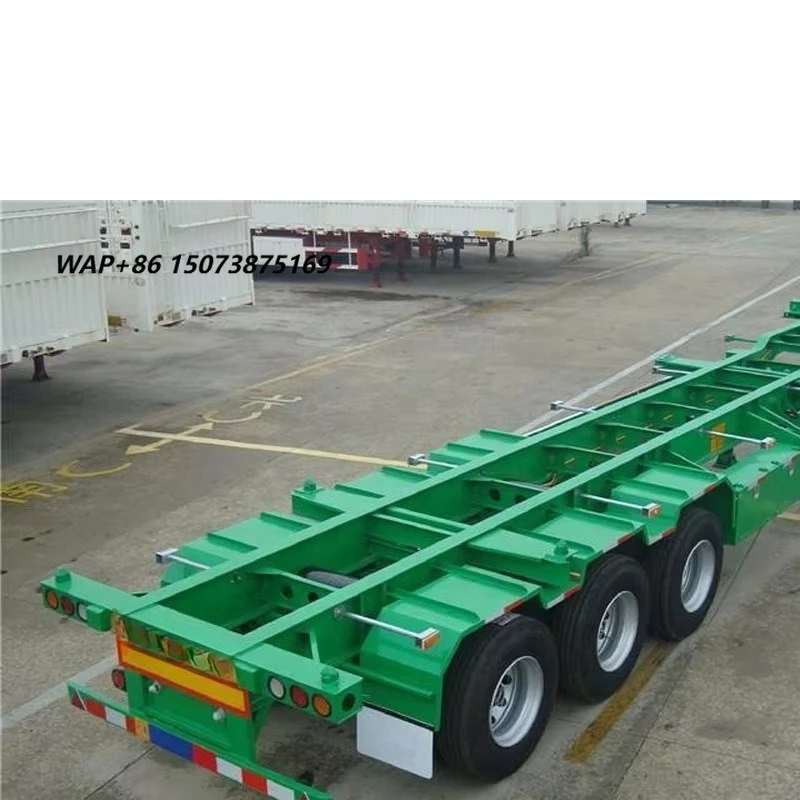 Model China Trailer Factory Big Sale 2020 New 3 Axle Container 40ft Truck Trailer Chasis Skeleton Semi Trailer