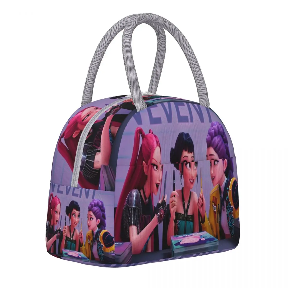 

Kpop Demon Hunters Huntrix Movie Thermal Insulated Lunch Bags for Work Portable Food Bag Cooler Thermal Lunch Boxes