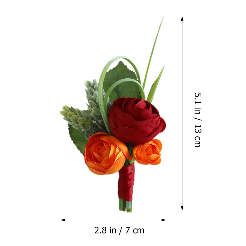 1 قطعة الصدار الورد الاصطناعي العروس العريس الزفاف بروش النمط الصيني الزفاف طوق زر في الهواء الطلق صور الدعامة الزفاف وصيفه الشرف #3