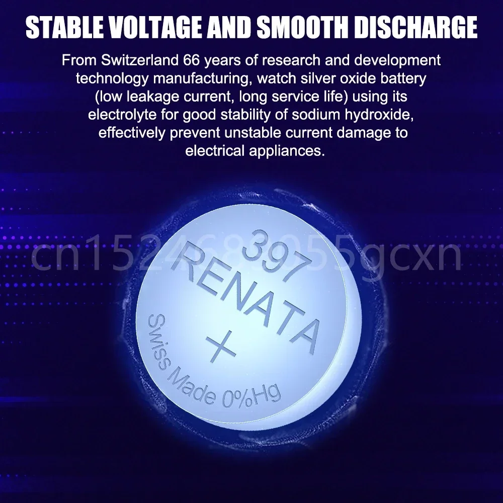 1,55 В, оригинальный новый аккумулятор Renata 397 SR726SW AG2 LR726 396A 196 SR59W из оксида серебра для калькулятора, часов, весов, наушников