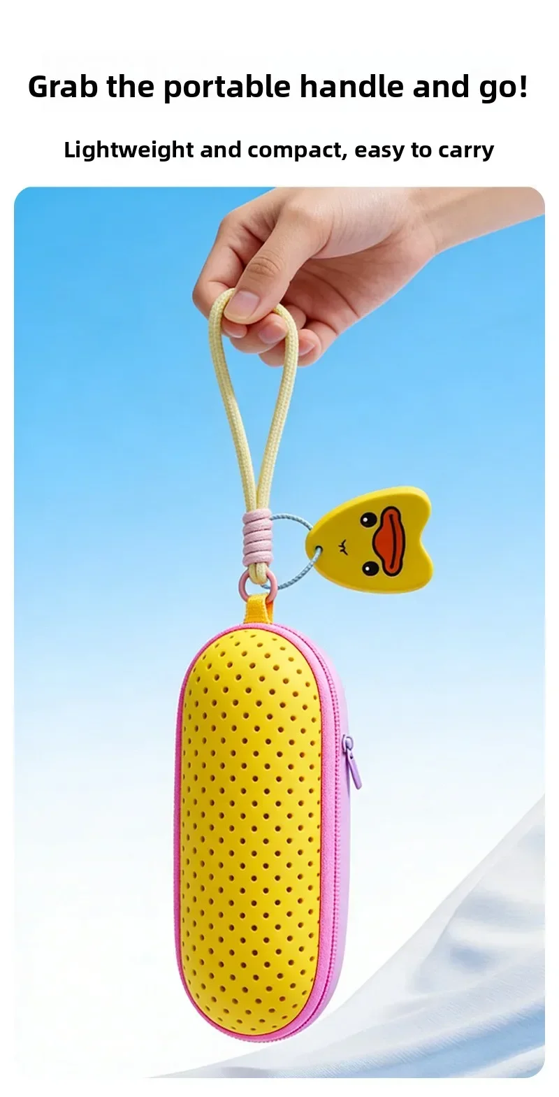Perforierte EVA-Atmungsaktive Schwimmbrillen-Aufbewahrungstasche mit Griff, Tragbare Brillen- und Sonnenbrillen-Tasche, Schwimmausrüstungszubehör – Detail 7