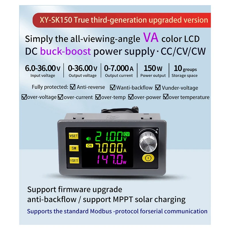 WIFI SK150 CNC Step-Up/Step-Down DC Adjustable Voltage Regulated Power Supply Solar Charging Module 7A/150W WFPOW Module